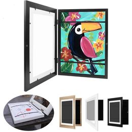 Picture Frames Children Art Frametory Projects Sank Kids Art Frames Magnetic Front Opening Tempered Glass For A4 Paper Drawing Painting Picture 231215