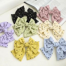 Pcs Ribbon Hair Barrette Large 3 Layers Bow Hairpin For Women Girls Satin Ladies Clip Polka Dot Accessories
