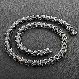 Chains 7 5-24'' Length Punk Vintage Men Viking Dragon Jewelry Hiphop 316L Stainless Steel 2 Kind Wear Method Chain Neckl249u
