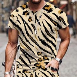 Men's T Shirts 2023 Men T-shirts Animal Leopard Print Tracksuit Summer Fashion 3D Printed Short Sleeve Oversized T-shirt