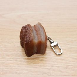 Brooches Beadsnice Cute Food Pins Keychain Braised Pork Pancetta Couple Creative Schoolbag Charm Ornaments Mother's Day Gift