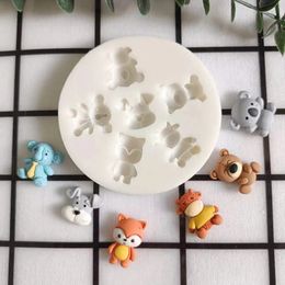 Baking Moulds Bear Silicone Mold Teddy Fondant Cake Decorating Tools DIY Animal Sugarcraft Mould Chocolate Cupcake Topper Molds 231215