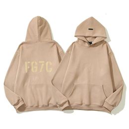 Autumn and Winter Season 7 FG7C Flocking Printed Sweater High Street Trendy Loose Hooded Men's and Women's Pullover Couple Dress