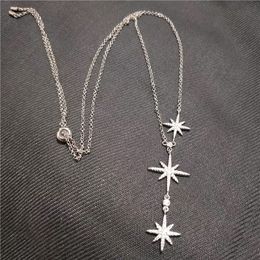 Necklaces Pendants Jewellery Drop Delivery Pendant Korean Version Rice Character Womens Net Red Fashion Titanium Steel Lock Bone Chain T