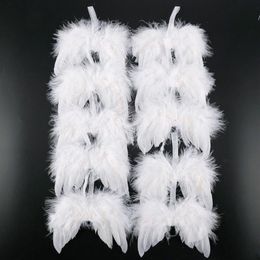 White Feather Wing Lovely Chic Angel Christmas Tree Decoration Hanging Ornament Home Party Wedding Ornaments Christmas Decorations294p