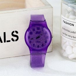 JHlF Brand Korean Fashion Simple Promotion Quartz Ladies Watches Casual Personality Student Womens Watch Good s Plastic Wristw226E