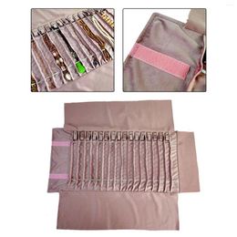 Jewellery Pouches Roll Bag Travel Case For Necklace With Elastic Band Up Organiser Display Holder Home Storage
