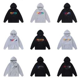 Designer Fashion Clothing Mens Tracksuits Hoodies Trapstar Rainbow Scarf Embroidery Plush Hoodie Closure Zipper Pants Casual Suit Rock Hip67897