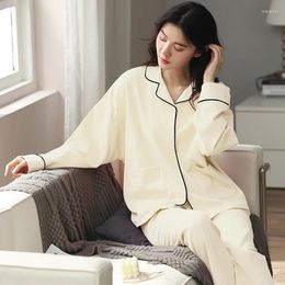 Women's Sleepwear Women Pajamas Set Autumn Spring Cotton Pijamas Elegant Long Sleeve Pajama Ladies Loungewear Pyjama Female