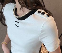 Women T Shirt Designer For Shirts With Letter And Dot Fashion Tshirt Embroidered Letters Summer Short Sleeved Tops Tee Woman Clothing