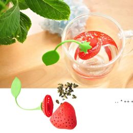 Strawberry Shape Food Grade Silicone Tea Infuser Strainer Filter Silica Gel Tea Bag Tea Filter Teas Tools Cup Hanger
