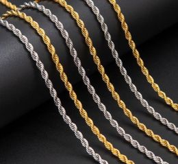 236mm Rope Chain 316L Stainless Steel Cool Mens Polishing Biker Necklace Chains9237833