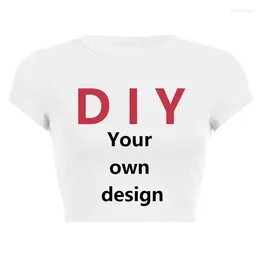 Women's T Shirts Diy Your Own Design Women Cropped Top Harajuku Baby Tee Y2k Clothes Custom Persional Shirt Female Aesthetic Graphic