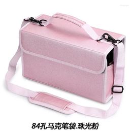 High Quality 84 Slots PU Material Marker Pen Bag Stationary Handbag Sketch Painting