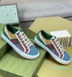 2023 washed jacquard denim Women Shoes Ace Rubber sole Embroidered Vintage casual Sneakers