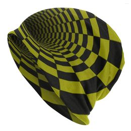 Berets Black Yellow Tunnel Vortex Caps Autumn Winter Street Skullies Beanies Hat Men Women's Adult Summer Warm Bonnet Knit