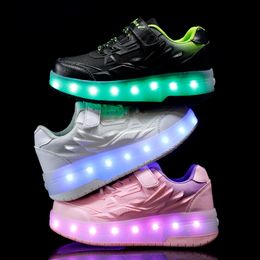 Dress Shoes Children's Roller Skating Kids Shining LED Girls Sneakers Outdoor Boys Sports Tennis hot wheels size29-40