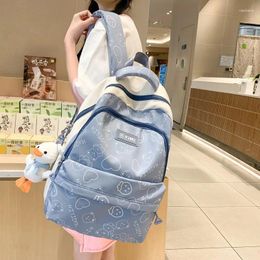 School Bags Junior/high Student Backpack 20-35L Large Capacity Casual Trendy Color Blocking
