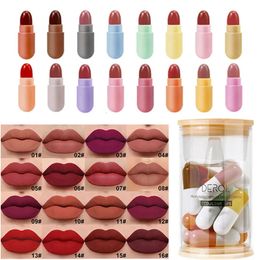 Lipstick Mini Chocolate Capsule Lipstick Velvet Matte Lip Glaze Kawaii Waterproof Lipstick Natural Charm Lipstick Sexy Lips Makeup Set 231215