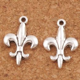 300pcs lot Iris Fleur-de-lis Flower Charms Pendants 12 5x18 7mm Antique Silver Charms Jewelry DIY L387273H