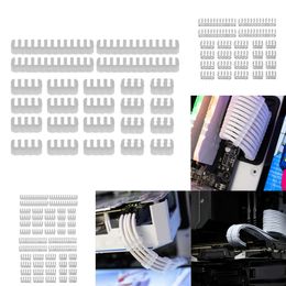 24pcs Cable Comb Organizer Acrylic 24Pin 8Pin 6Pin Computer Cable Manager Clamp Clips for 3.0-3.6mm PC Power Cables Wiring