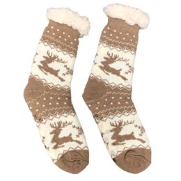 Socks Hosiery Ladies Winter Warm Slippers Super Soft Christmas Elk Artificial Fleece Lined Cute Women Socks Cosy Non Slip Casual Thick Thermal 231215