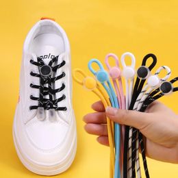 Shoe Parts Accessories Lazy Bread Lace Buckle Elastic Shoelaces Round Locking No Tie Laces Kids Adult Quick Rubber Sneakers Shoelace 231215