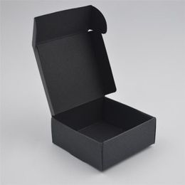 50pcs Black Craft Kraft Paper Box black Packaging Box Wedding Party Small Gift Candy Jewelry Package Boxes For Handmade Soap box 210402