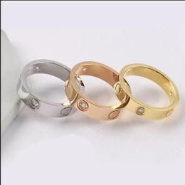 Luxury Designer Ring Titanium Steel Love Ring for Men and Women Ring Jewellery Couple Gift Size 5-11