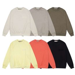 FOG Trendy Double Thread ESSENTIALS Season 8 Flocked Letter Terry Men's and Women's Loose Round Neck Pullover Sweater