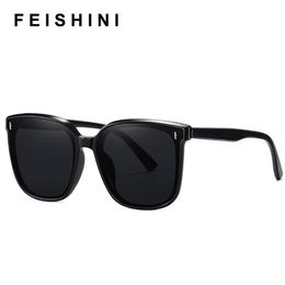 Sunglasses Feishini 2021 Brand Designer Unisex Women Black Fashion Korea Trendy Sun Glasses Plastic Square Stylish Shades2312