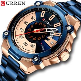 CURREN Design Watches Men's Watch Quartz Clock Male Fashion Stainless Steel Wristwatch with Auto Date Causal Business New Wat272Z