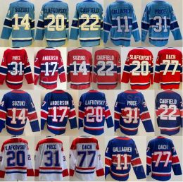 CUSTOM Mens Hockey 77 Kirby Dach Jersey Reverse 14 Nick Suzuki 17 Josh Anderson 22 Cole Caufield 11 Brendan Gallagher 31 Carey Price 20 Jura