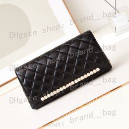 10A+ women Clutch Bags Designer Bag Fashion Luxury Pearl Sheepskin Clutch Bags Flip Button Wallet Dinner Bag with Box