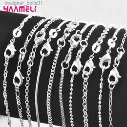 Pendant Necklaces Authentic 5PCS Solid 925 Sterling Silver Jewelry Chains Necklace with Lobster Clasps fit Men Women Pendant 18 Designs 16-30 InchL231215