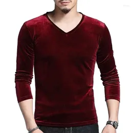 Men's T Shirts Plus Size Winter Velvet Blouse 10 Colours Big 5XL 6XL 7XL Spring And Autunm V-neck Casual Velour Blusas