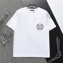 New Designer Mens T-shirt Black White Luxury Embroidery letters Classic brand print Loose Hip Hop street cotton fabric soft mens and womens em-3xl E08O