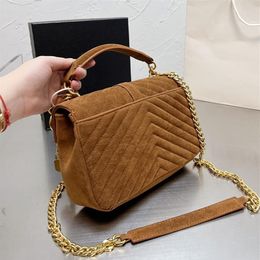 Evening Bags Luxury Designer Brand Matte Series Loulou Bag Grind Arenaceous Nubuck Leather Women Female Crossbody Inclined Shoulde242h