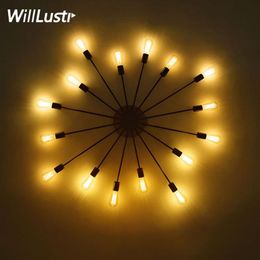 Atomic Starburst Iron Wall Sconce Sputnik wall lamp vintage lighting living room restaurant cafe bedroom el loft wall light210a