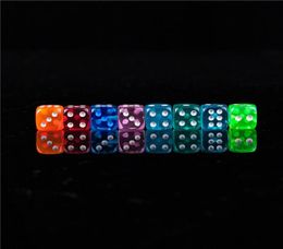 New 100pcs 1218MM Dice Transparent Colour Point 16 Digital Automatic Game KTV Dice Acrylic Gambing Dices7828425