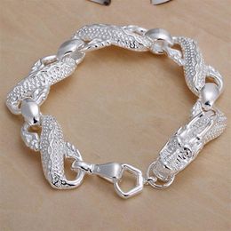 gift 925 silver Big White Dragon Bracelet - Men DFMCH036 brand new fashion 925 sterling silver plated Chain link bra255a