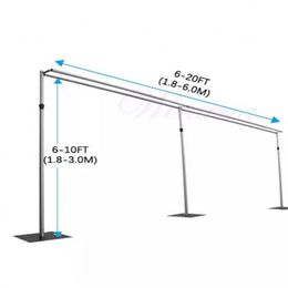 3MX6M Doubled Hanger Wedding Backdrop Stand With Expandable Rods Backdrop Frame Adjustable Stainless Steel Pipe Wedding Props265T