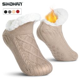 Socks Hosiery Women's Slipper Socks Thermal Fluffy Socks Fleece Lined Winter Warm Cosy Socks Non Slip Floor Socks with Silicone Grippers 231215