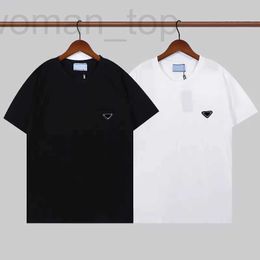 Men's T-Shirts Designer Fashion Brand Tops Polos Shirt Original Style High Quality Casual Man Black White Lapel T-shirt Triangle Tees Summer New Luxury Short Sleeves