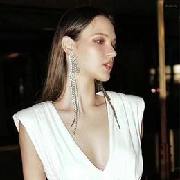 Dangle Earrings Brand Rhinestone Chain Tassel For Women Jewelry Fashion Lady's Party Show Collection Accessories