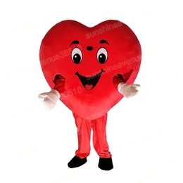 Adult size Red Love Heart Mascot Costume Cartoon theme character Carnival Unisex Halloween Carnival Adults Birthday Party Fancy Outfit For Men Women