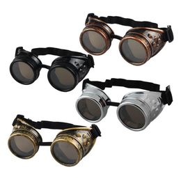 Whole- Unisex Vintage Victorian Style Steampunk Goggles Welding Punk Glasses Cosplay Glasses Sunglasses Men Women's Ey284y