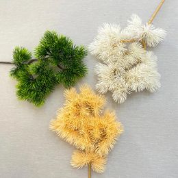 Decorative Flowers Christmas Decoration Artificial Pine Branches Simulation Green Plant DIY Garland Xmas Tree Ornament Year Home Decor