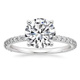 Cluster Rings EAMTI 925 Sterling Silver For Women 1 25 CT Round Solitaire Cubic Zirconia Engagement Ring Promise Size 4-12221E