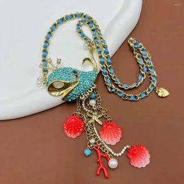 Pendants Pearl Fringe Long European And American Animal Sea Wind Shell Coral Sweet Vintage Necklace